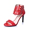 Joy&Peace/真美诗夏季专柜同款红色油皮羊皮女凉鞋ZE525BL6