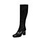 JoyPeace真美诗冬季专柜同款黑色牛皮女皮靴粗跟高跟高筒靴过膝长靴ZX234DG6