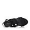 JoyPeace真美诗夏季专柜同款黑色镂空细跟女皮凉鞋ZE522BL6