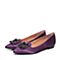 Joy&Peace/真美诗秋季专柜同款紫色水钻方扣尖头浅口单鞋女ZR132CQ6