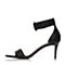 JoyPeace真美诗夏季专柜同款黑色细跟女皮凉鞋ZI239BL7