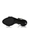JoyPeace真美诗夏季专柜同款黑色细跟女皮凉鞋ZI239BL7