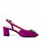 Joy&Peace/真美诗春季专柜同款紫色羊绒皮粗跟一字带后空凉鞋女YOL01AH8