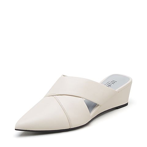 Joy&Peace/真美诗春新款绵羊皮革尖头浅口女凉鞋ZPS01AH9