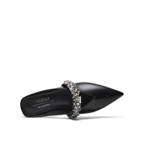 真美诗 X M Essential联名2023新款游园晶梦系列尖头水钻穆勒鞋