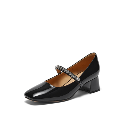 真美诗半糖主义2023秋季水钻复古玛丽珍单鞋03912CQ3