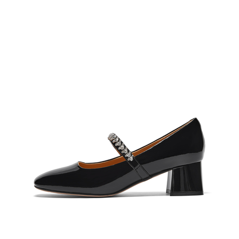 真美诗半糖主义2023秋季水钻复古玛丽珍单鞋03912CQ3