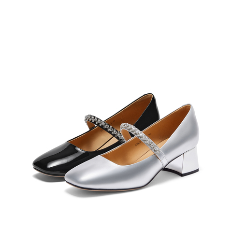 真美诗半糖主义2023秋季水钻复古玛丽珍单鞋03912CQ3