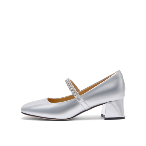 真美诗半糖主义2023秋季水钻复古玛丽珍单鞋03912CQ3