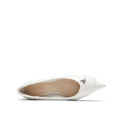 真美诗2024秋季新款鸢尾花钉扣设计尖头高跟鞋女YXB17CQ4