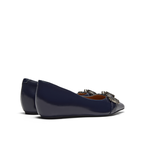 真美诗2024秋季新款鞋复古典雅羊皮细腻舒适气质单鞋女YYW04CQ4