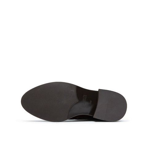 真美诗2024冬季新款光泽牛皮舒适粗跟帅气西部靴女91910DZ4