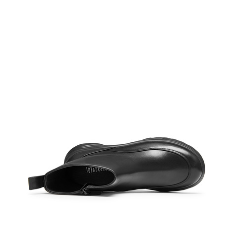 真美诗2024冬季新款金属花扣舒适圆头运动风弹力靴女YYM23DZ4