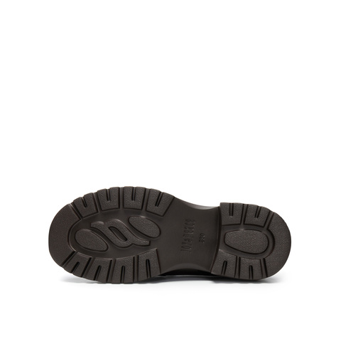 真美诗2025春季新款光泽牛皮竹节链饰舒适粗跟乐福鞋女YQB13AA5