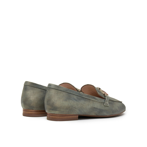 真美诗2025春季新款链条经典低跟乐福鞋女YOK71AA5