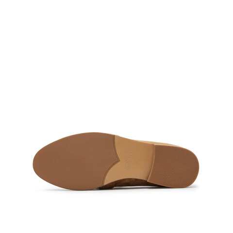 真美诗2025春季新款细腻羊绒竹节链条低跟乐福鞋女15155AA5