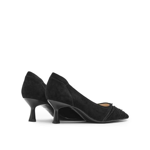 真美诗2025春季新款舒适羊绒优雅气质高跟鞋女YUW44AQ5