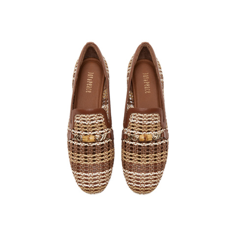 真美诗2025春季新款圆头麻绳编织竹节链饰单鞋女YOK73AA5