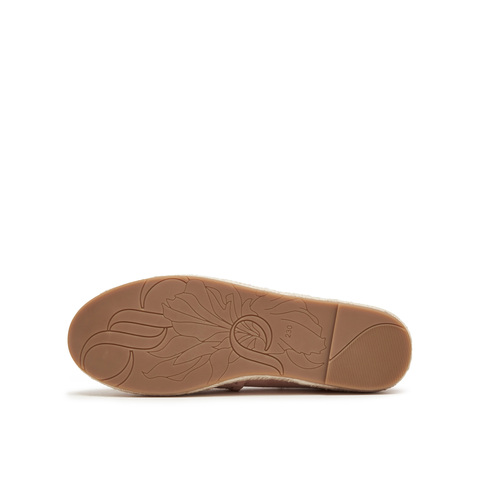 真美诗2025春季新款软糯羊绒草编围底树脂饰扣渔夫鞋女96838AA5