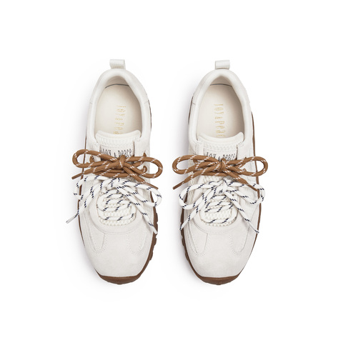 真美诗2025春季新款细腻牛绒撞色双鞋带运动休闲鞋女24127AM5