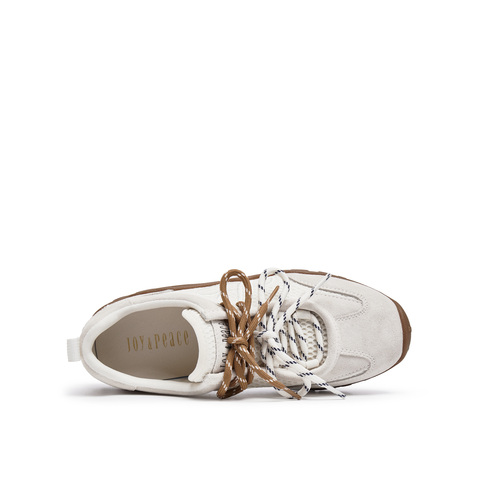 真美诗2025春季新款细腻牛绒撞色双鞋带运动休闲鞋女24127AM5