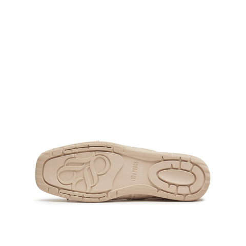 真美诗2025年秋季新款软糯芭蕾风网纱牛剖层革休闲鞋女96881CM5