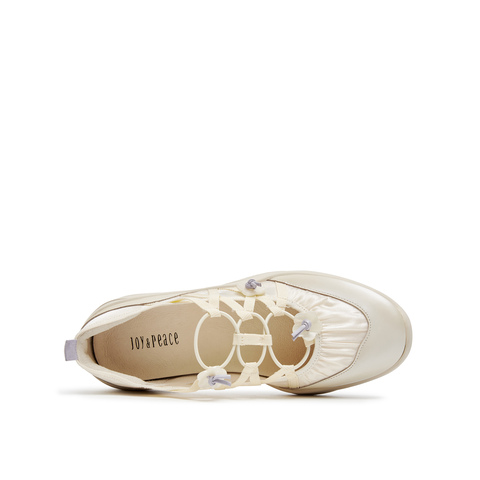 真美诗2025秋季新款花朵饰扣运动厚底牛皮芭蕾鞋玛丽珍YZM14CQ5