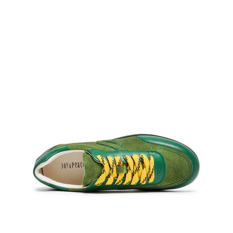 真美诗2025年秋季新款美式复古拼接时装牛剖层德训鞋女02101CM5