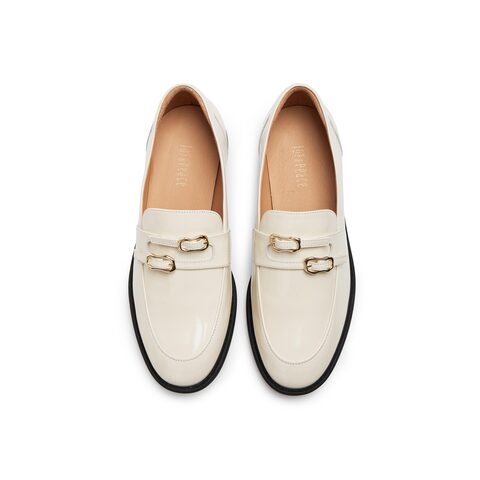 真美诗2025年秋季新款经典原创异形针饰扣牛皮乐福鞋YZK10CA5