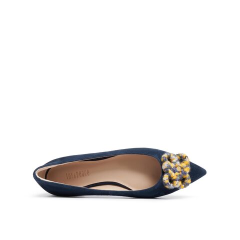 真美诗2025年秋季新款经典费尔岛毛线饰扣软糯羊绒皮单鞋YVV53CQ5