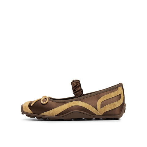 真美诗2025年秋季新款甜美俏皮蝴蝶结羊皮革玛丽珍女鞋15611CQ5