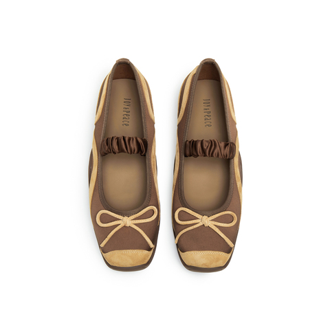 真美诗2025年秋季新款甜美俏皮蝴蝶结羊皮革玛丽珍女鞋15611CQ5