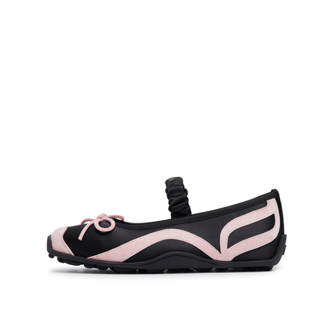 真美诗2025年秋季新款甜美俏皮蝴蝶结羊皮革玛丽珍女鞋15611CQ5