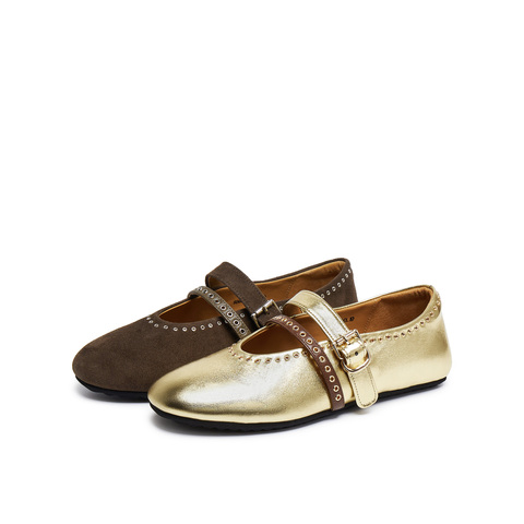 真美诗2025年秋季新款软糯朋克风平底牛皮玛丽珍女鞋80606CQ5