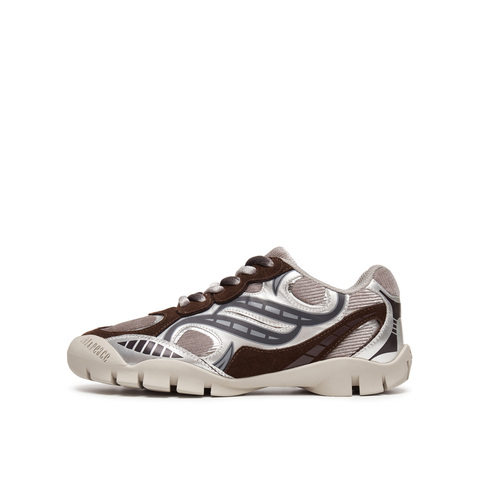 真美诗2025年秋季新款美式复古撞色拼接牛绒皮运动休闲鞋06701CM5