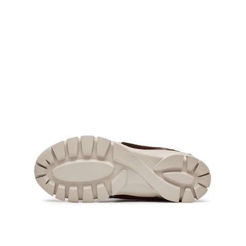 真美诗2025年秋季新款美式复古撞色拼接牛绒皮运动休闲鞋06701CM5