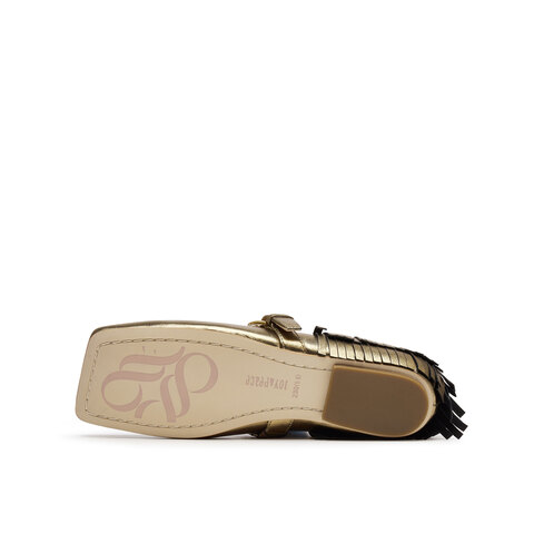 真美诗2025年秋季新款意式优雅方头流苏羊皮玛丽珍女鞋11100CQ5