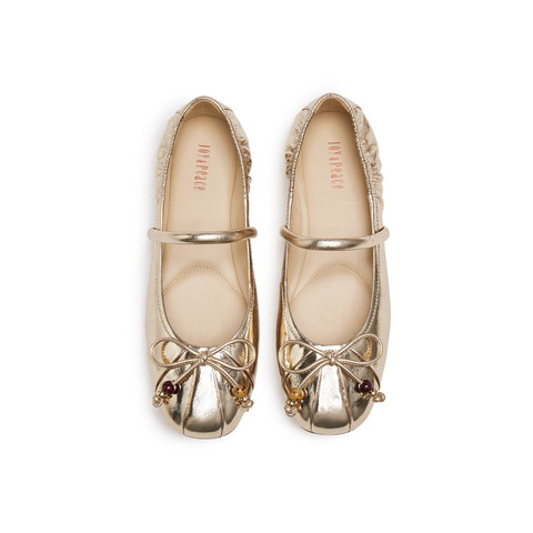 真美诗2025年秋季新款优雅甜美芭蕾风羊皮革玛丽珍女鞋8T319CQ5