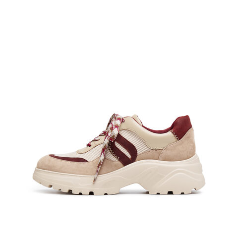 真美诗2025年秋季新款舒适时髦拼接厚底运动休闲鞋YYM27CM5