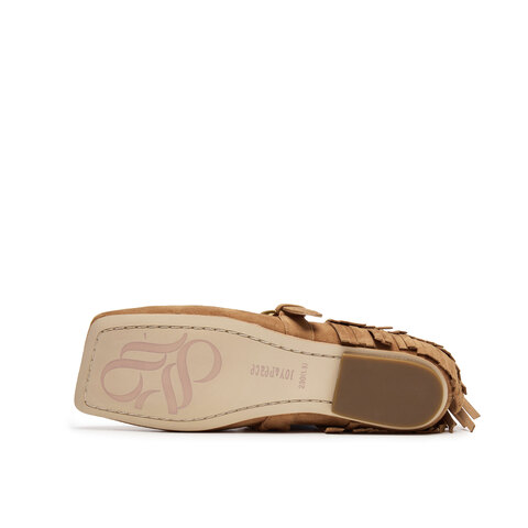 真美诗2025年秋季新款意式优雅方头流苏羊皮玛丽珍女鞋11100CQ5