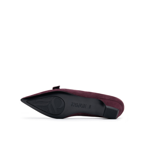 真美诗2025年秋季新款法式通勤舒适细腻羊皮尖头鞋Y1G10CQ5