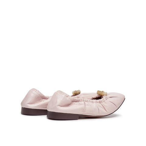 真美诗2025年秋季新款文艺优雅复古褶皱羊皮芭蕾舞鞋JR262CQ5