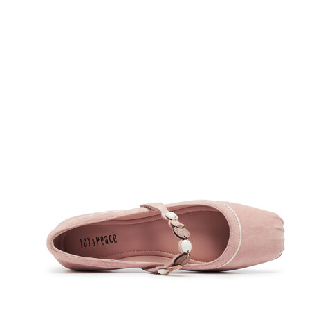 真美诗2025年秋季新款时髦别趣一字带羊绒玛丽珍鞋女86627CQ5