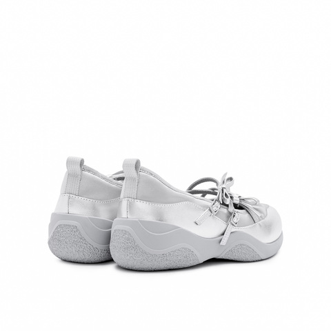 真美诗2025年秋季新款牛皮厚底蝴蝶结时尚芭蕾女鞋22329CQ5