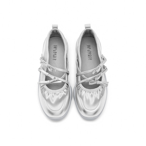 真美诗2025年秋季新款牛皮厚底蝴蝶结时尚芭蕾女鞋22329CQ5