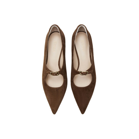 真美诗2025秋季新款金属饰扣经典尖头猫跟鞋女YCQ02CQ5