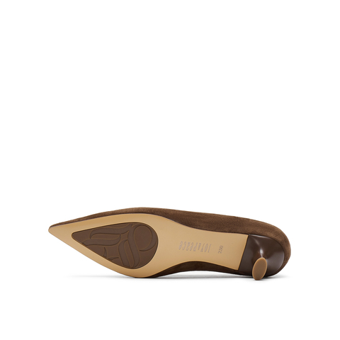 真美诗2025秋季新款金属饰扣经典尖头猫跟鞋女YCQ02CQ5