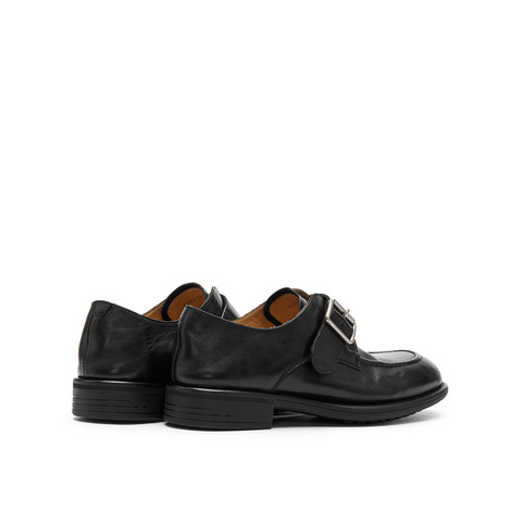 真美诗2025秋季新款水洗牛皮质感小方扣乐福鞋女61913CM5