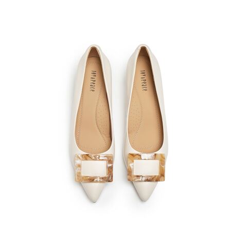 真美诗2025年秋季新款法式通勤经典羊皮革尖头女皮鞋61427CQ5