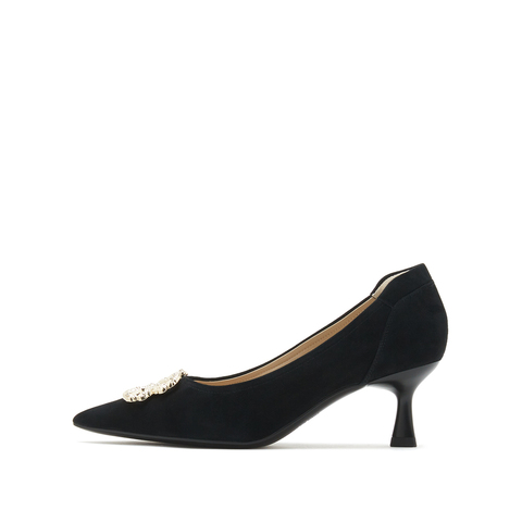 真美诗2025秋季新款商场同款尖头饰扣优雅单鞋YUW06CQ5